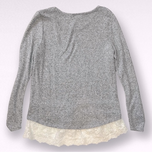 A.Byer Long Sleeve Lace Trim Sweater - Picture 3 of 5